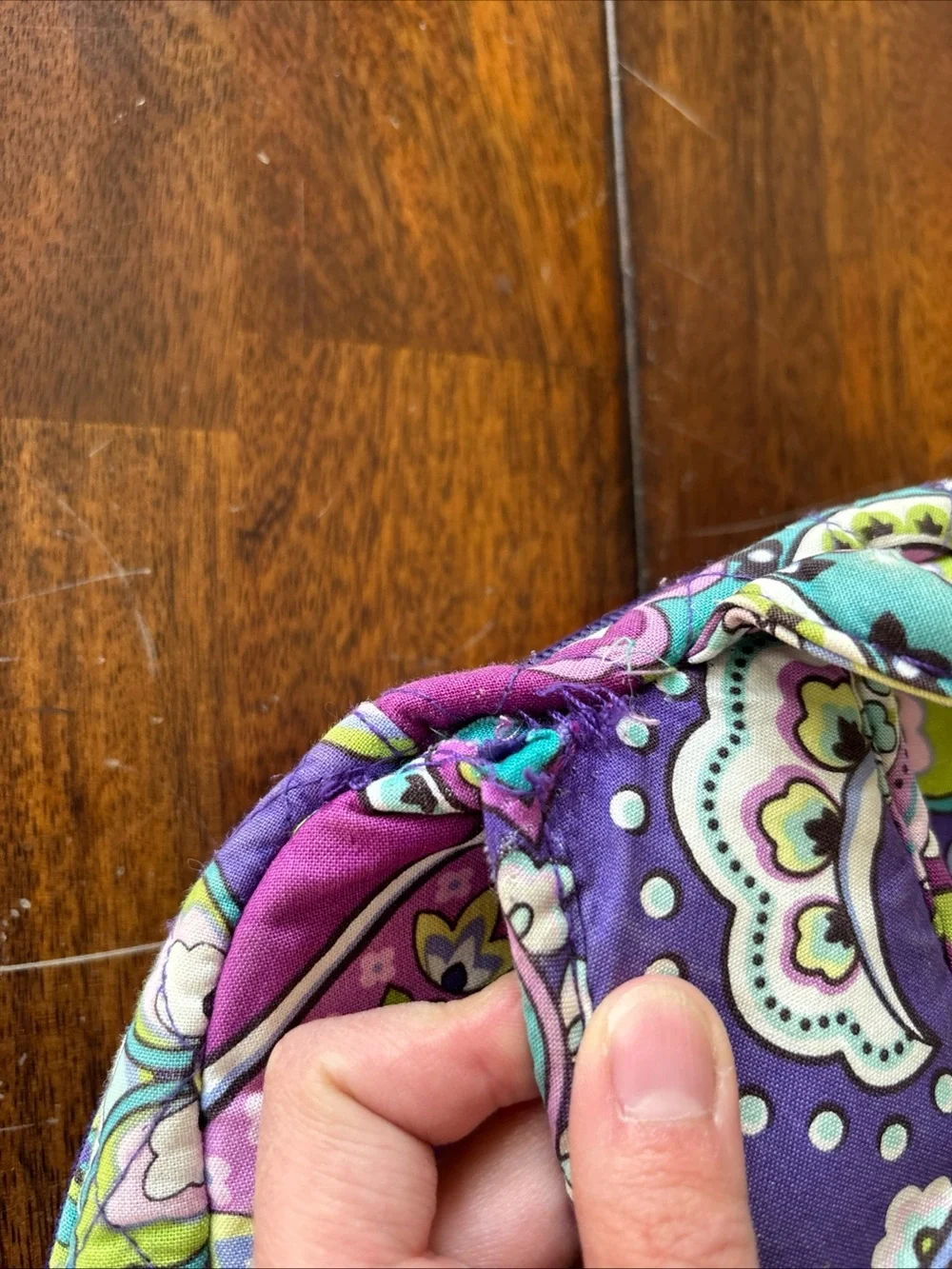 Vera Bradley Convertible Backpack Tote Bag Heather Purple Paisley Floral Retired